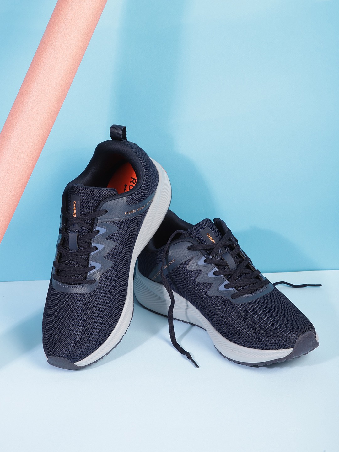 

Campus Men Navy Blue Woven Design Running Shoes