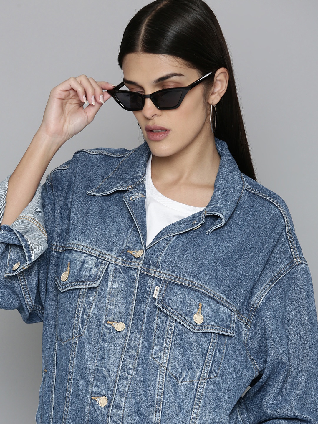 

Levi's X Deepika Padukone Women Blue Solid Denim Jacket