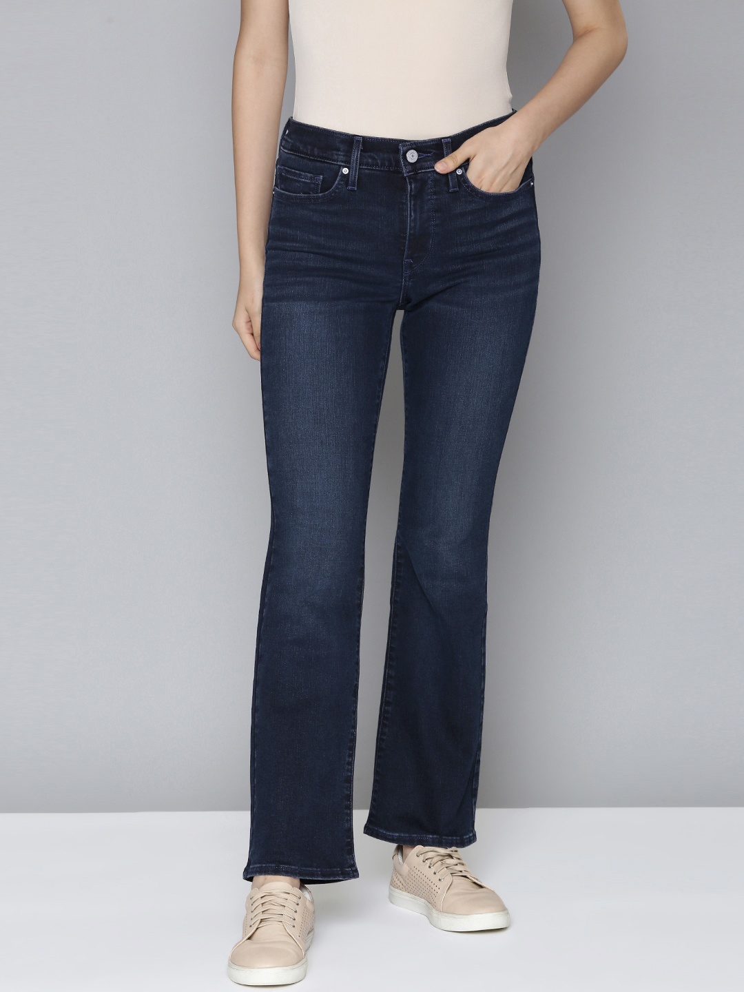 

Levis Women Blue Bootcut High-Rise Light Fade Stretchable Jeans
