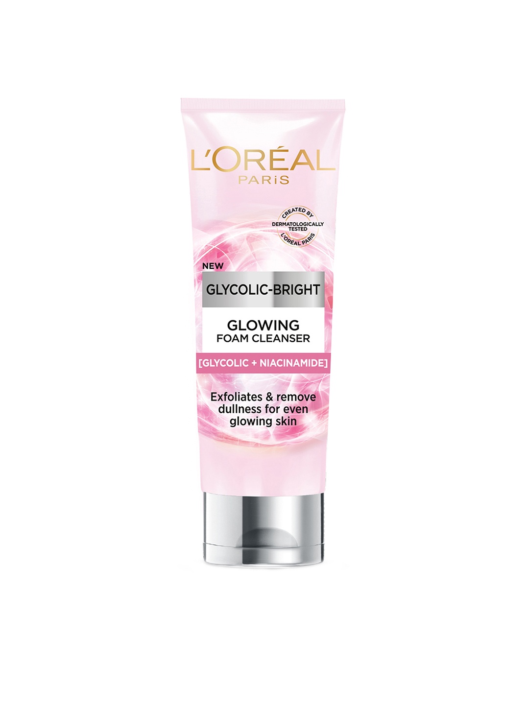 

LOreal Paris Glycolic Bright Daily Foaming Face Cleanser for Glowing Skin - 100ml, Pink