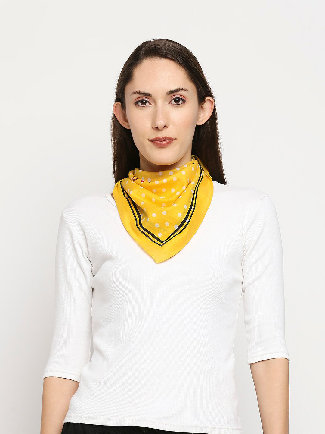 

BELLEZIYA Women Yellow & Black Printed Scarf