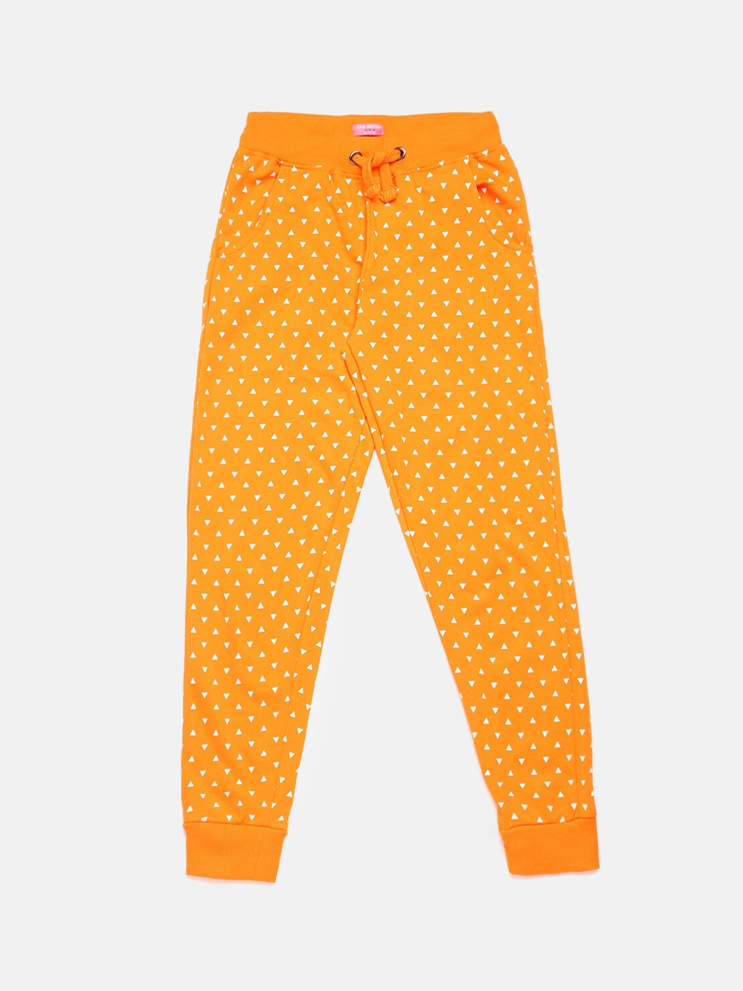 

De Moza Girls Orange Printed Pure Cotton Joggers