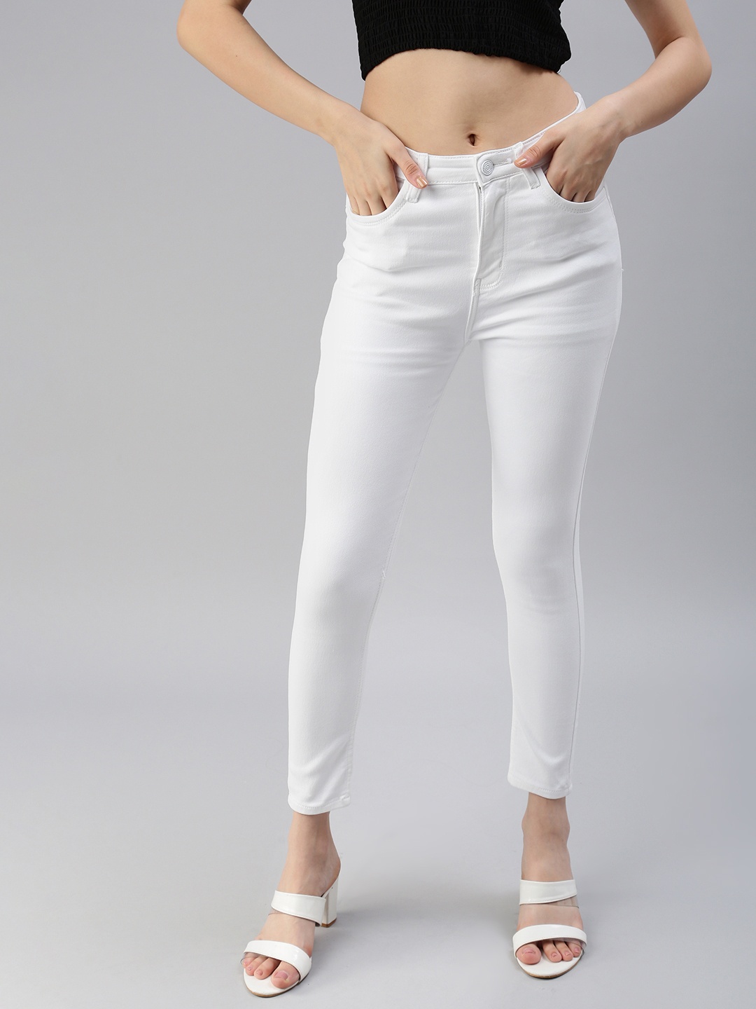

SHOWOFF Women White Skinny Fit High-Rise Stretchable Jeans