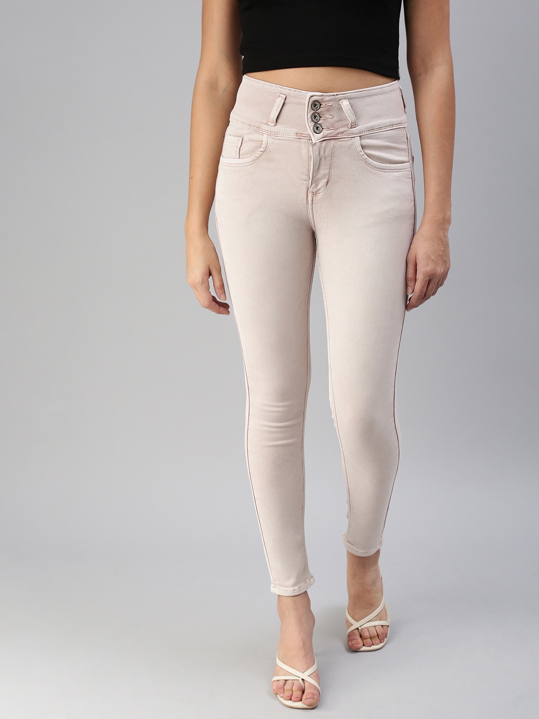 

SHOWOFF Women Pink Skinny Fit High-Rise Stretchable Jeans