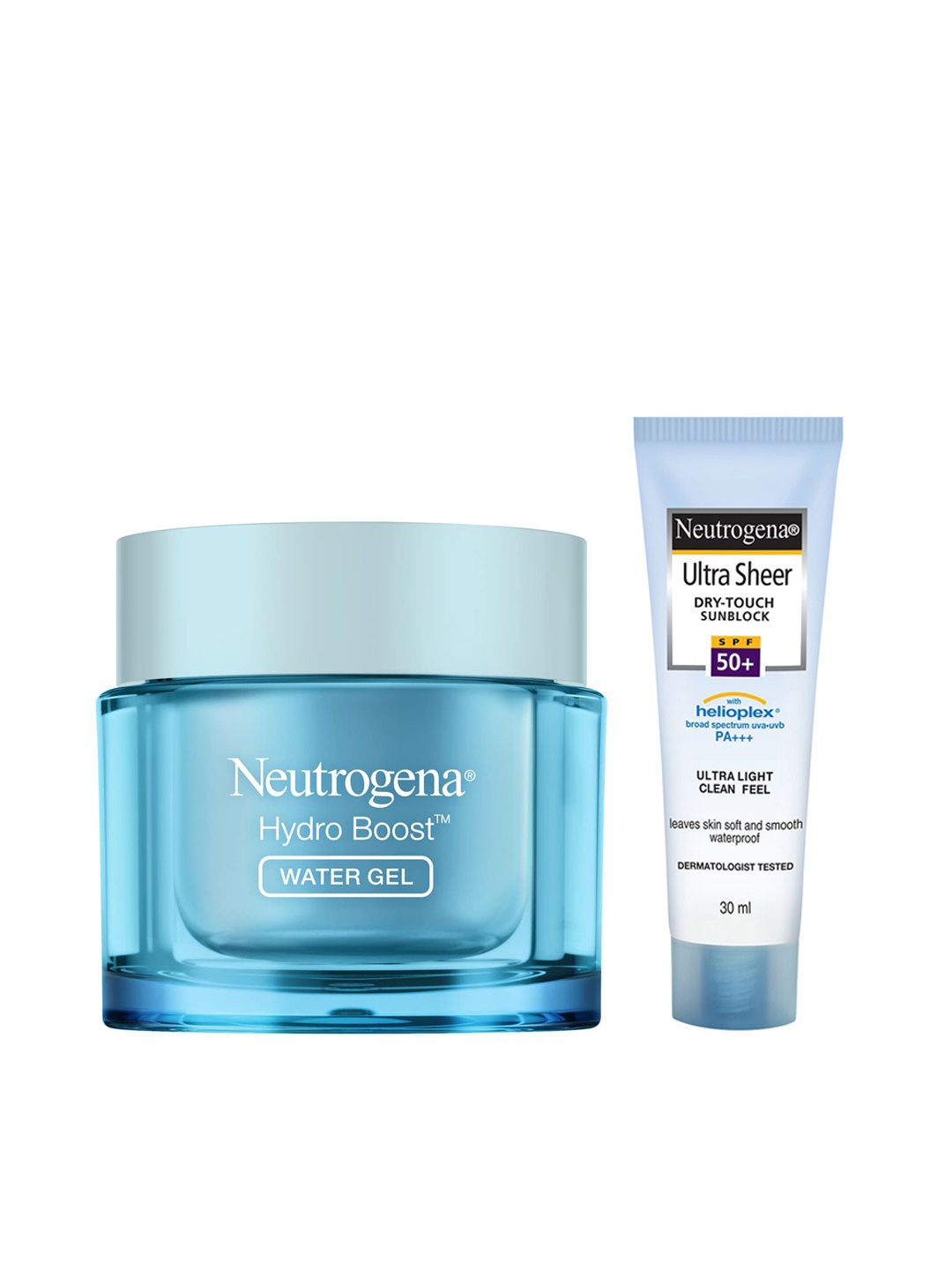 

Neutrogena Set of Hydro Boost Water Gel 15g & Ultra Sheer Dry Touch Sunblock SPF50+ 30ml, Blue