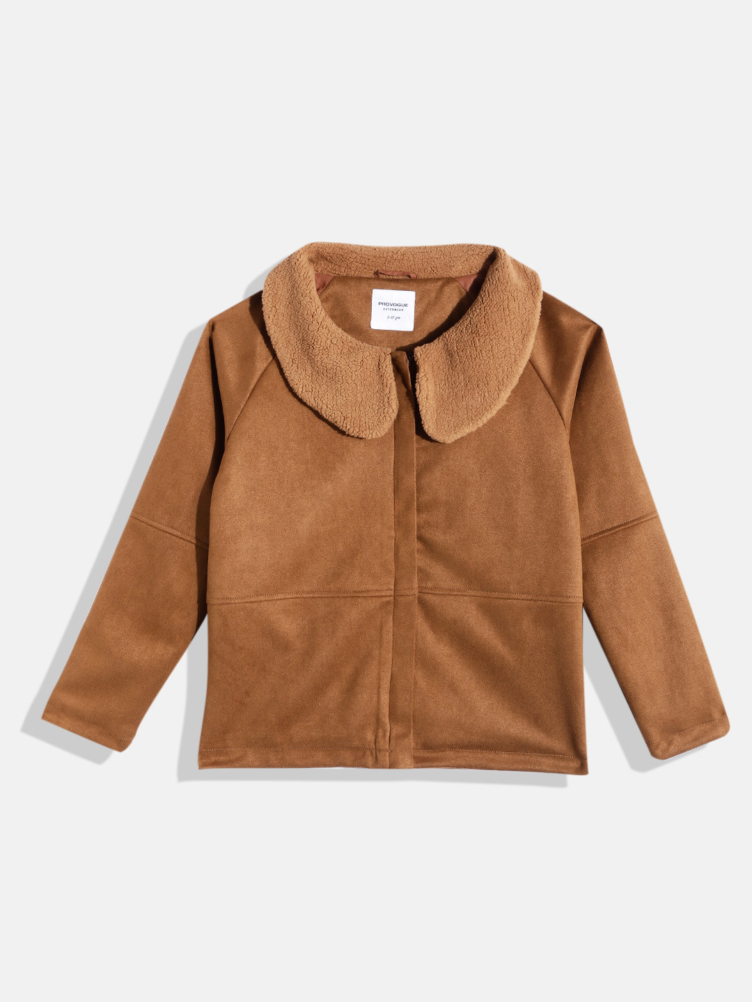 

Provogue Girls Camel Brown Solid Overcoat