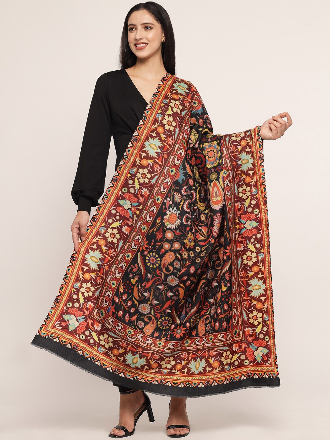 

Pashtush Women Ethnic Motif Printed Shawl, Multi