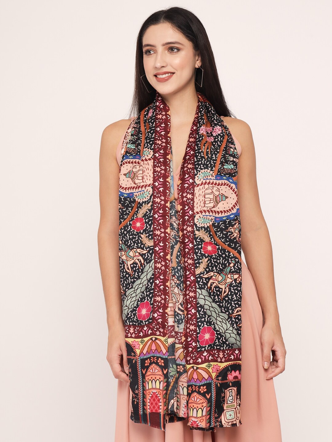 

Pashtush Women Ethnic Motif Printed Shawl, Multi