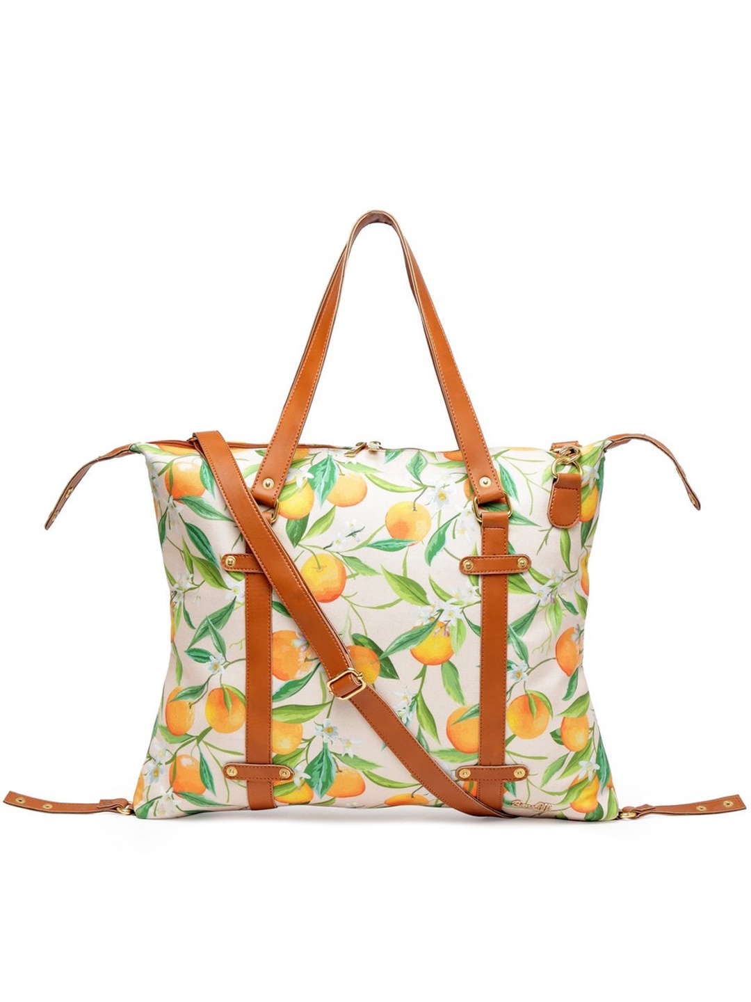 

BandBox Women Yellow Printed Oversized Shopper Shoulder Bag with Fringed