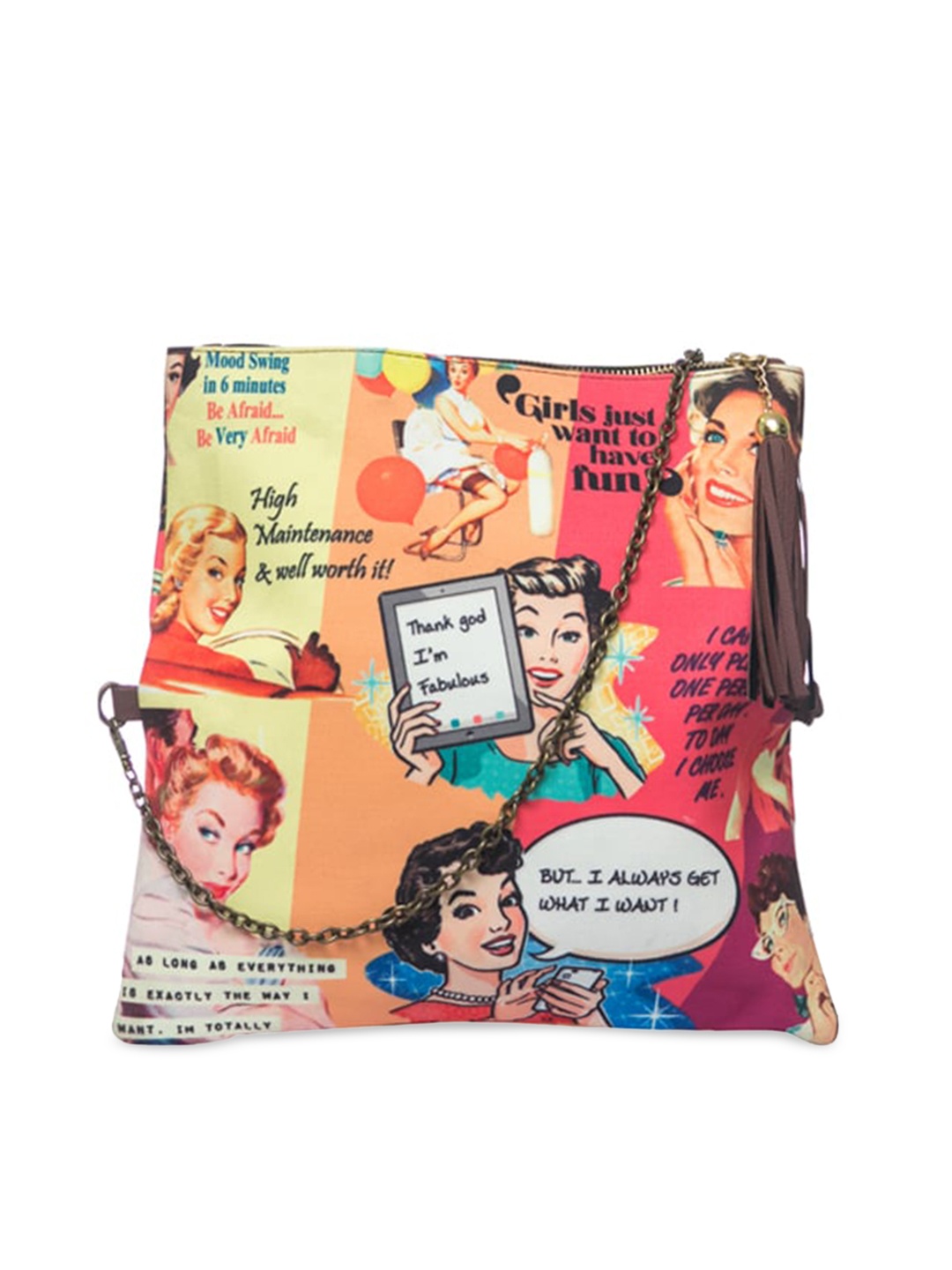 

BandBox Women Red Printed Shopper Sling Bag
