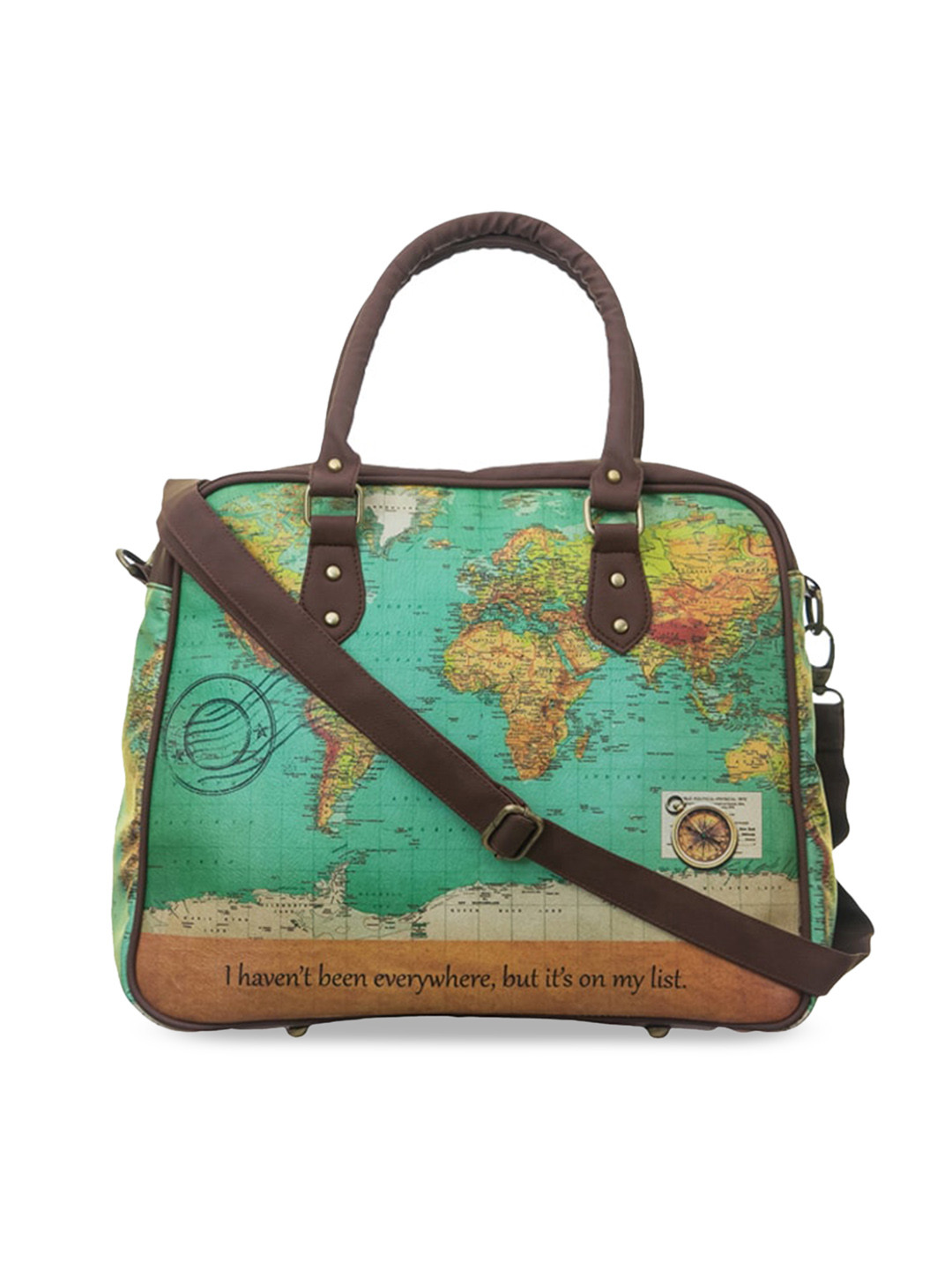 

BandBox Green Printed PU Oversized Printed Handheld Bag