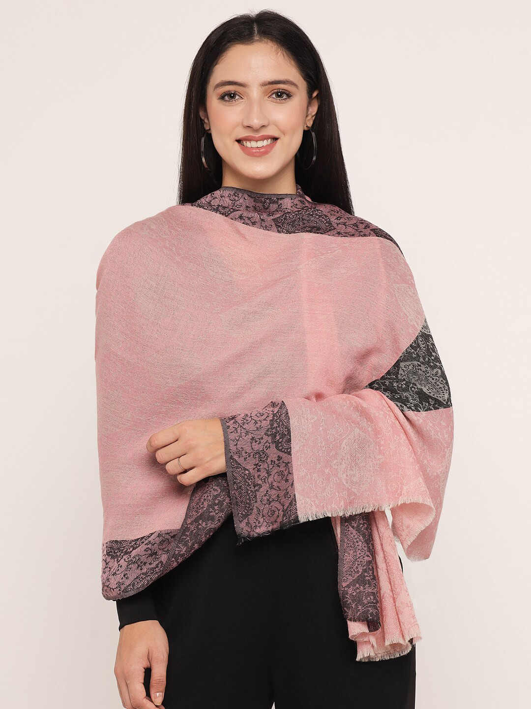 

Pashtush Women Pink & Black Stole