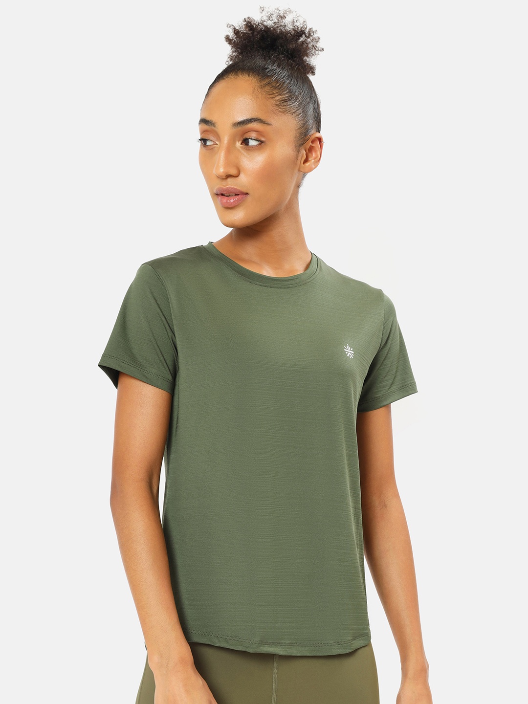 

Cultsport Women Olive Green Solid Active T-shirt With Logo