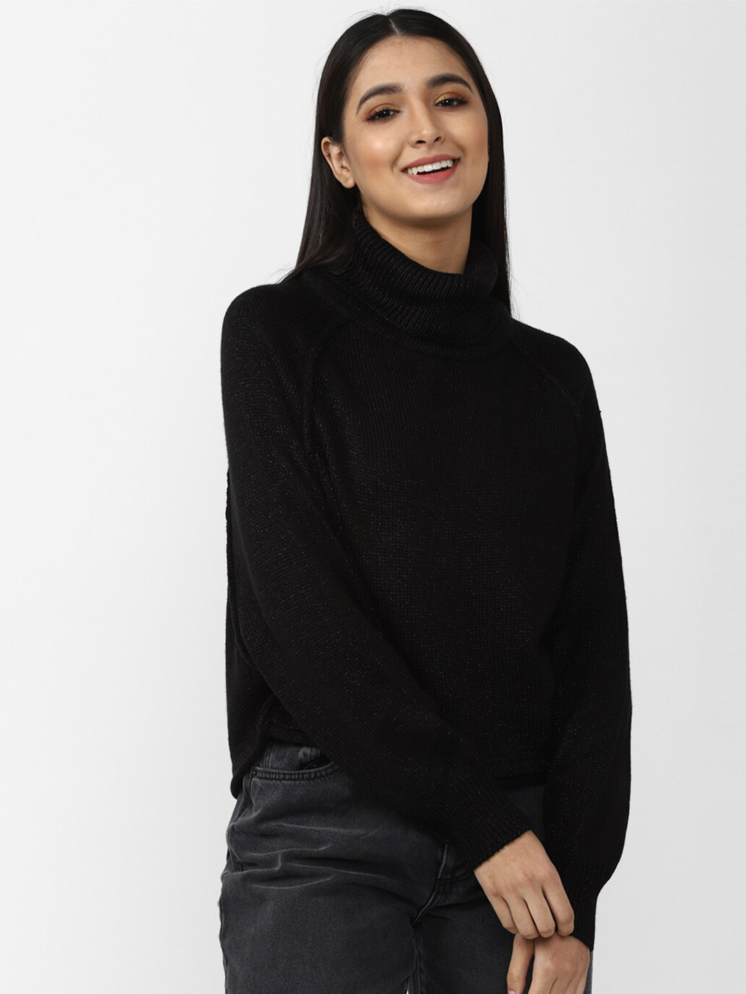 

FOREVER 21 Women Black Pullover