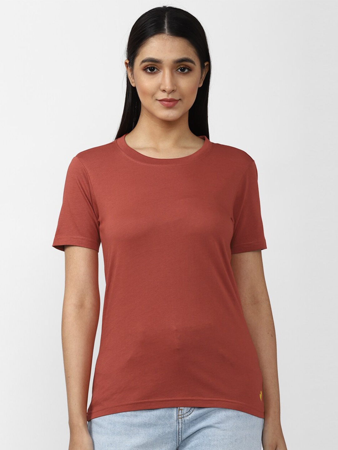 

FOREVER 21 Women Orange Solid Top