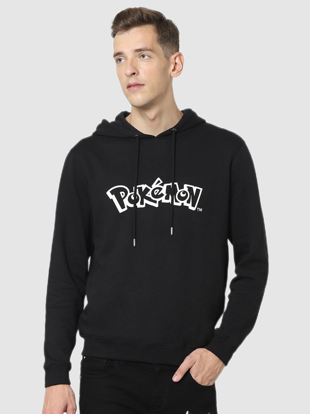 

Celio Men Pokemon Black Printed Hooded Sweatshirt