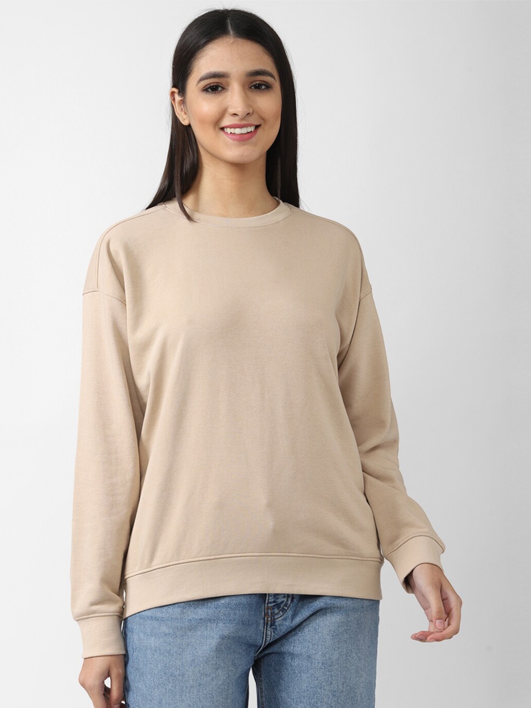 

FOREVER 21 Beige Solid Top