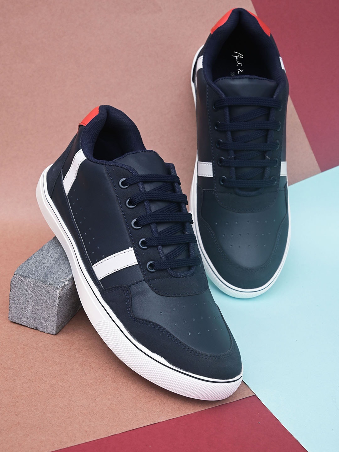 

Mast & Harbour Men Blue& White Colourblocked Sneakers