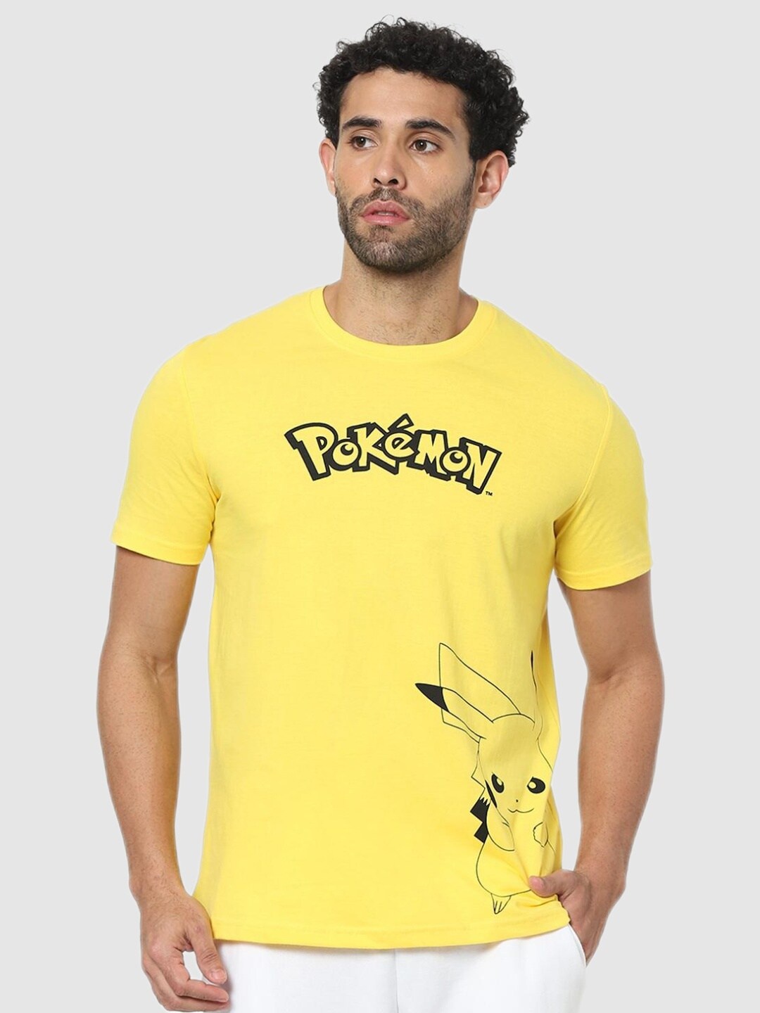 

Celio Men Pokemon Yellow Printed T-shirt