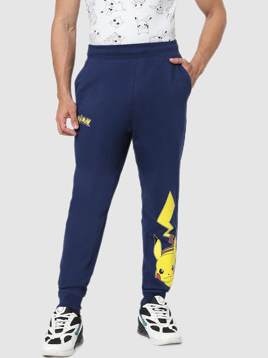 

Celio Men Pokemon Navy Blue Solid Classic Joggers