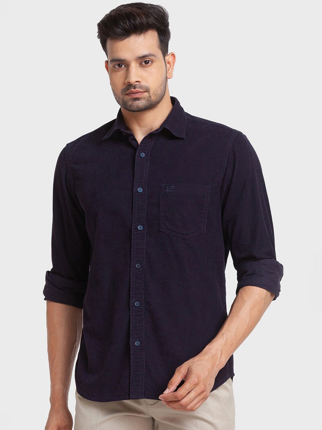 

ColorPlus Men Blue Tailored Fit Casual Shirt