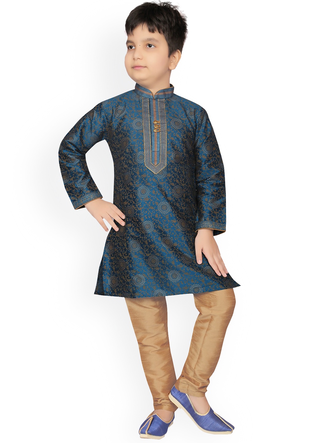 

KIDS FARM Boys Blue Kurti With Dhoti Pants