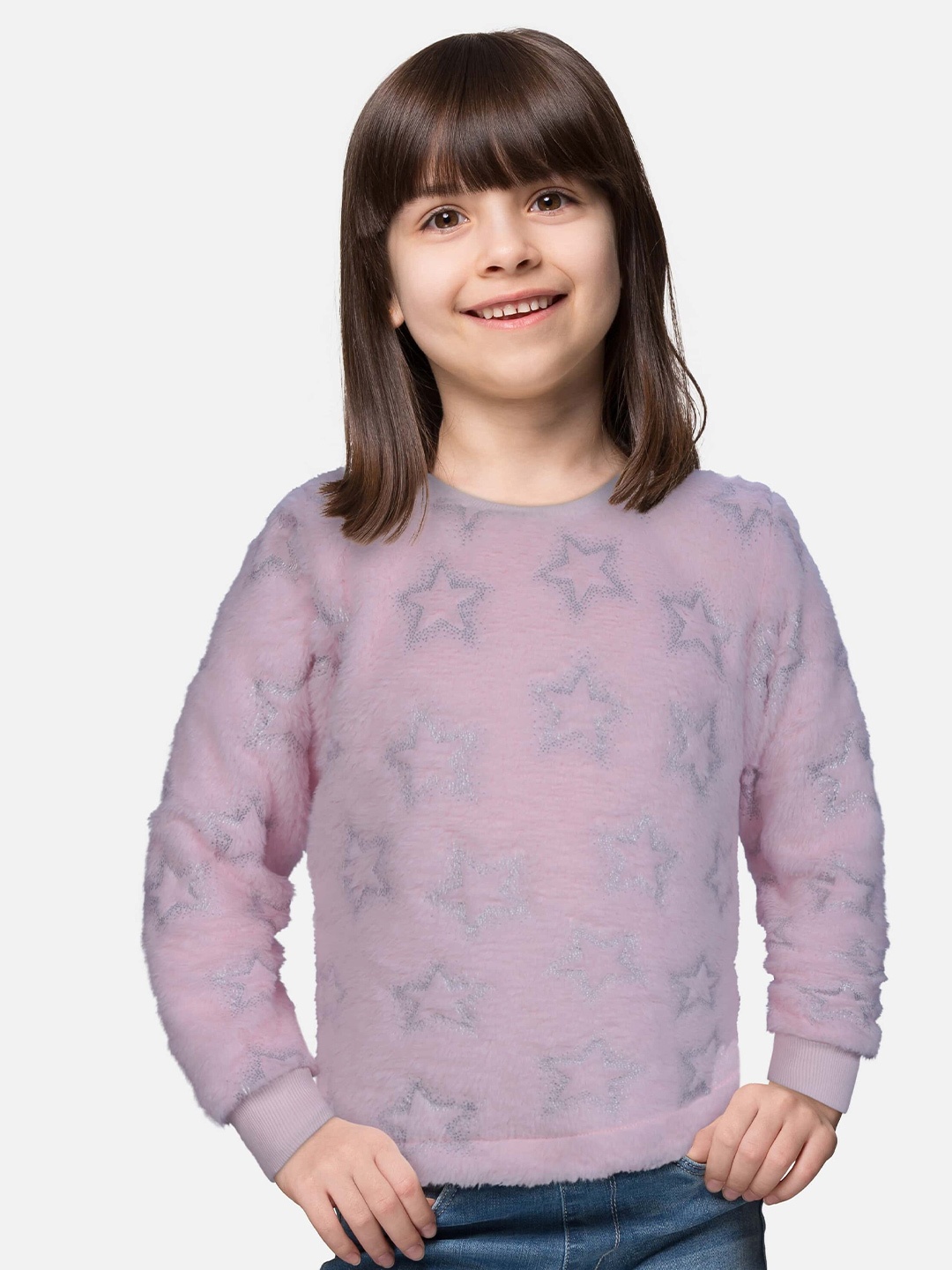 

Gini and Jony Girls Pink Printed Sweatshirt