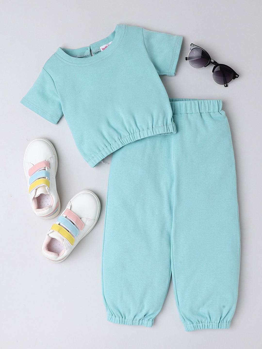 

taffykids Girls Sea Green Top with Pyjamas