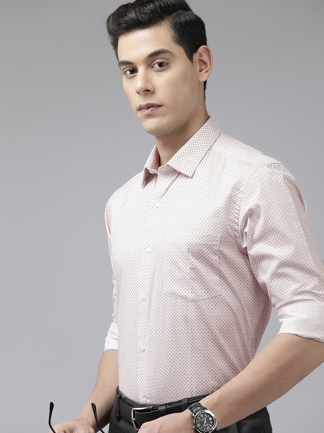 

Arrow Men Orange Original Slim Fit Printed Pure Cotton Casual Shirt