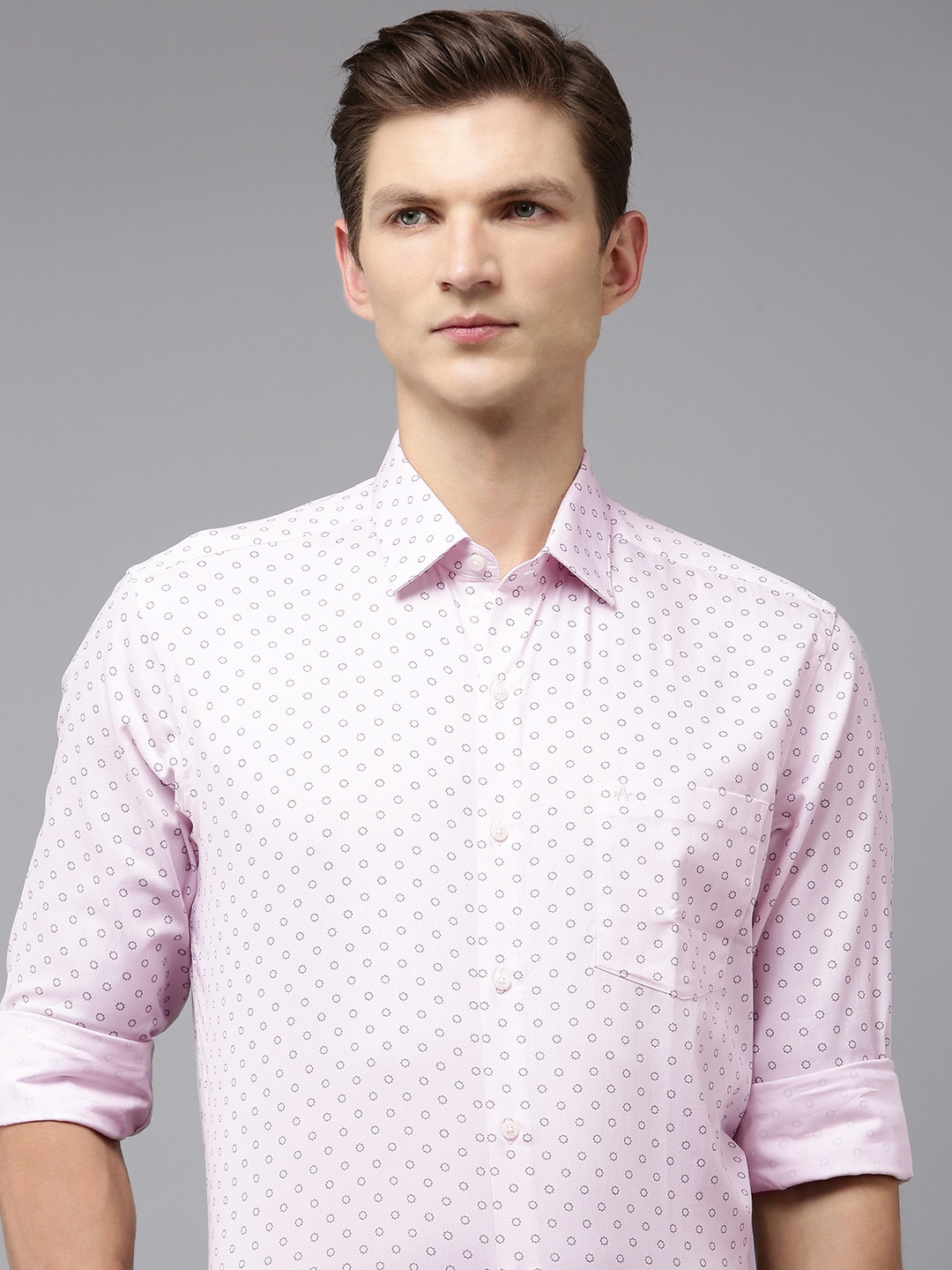 

Arrow Pure Cotton Original Slim Fit Printed Formal Shirt, White
