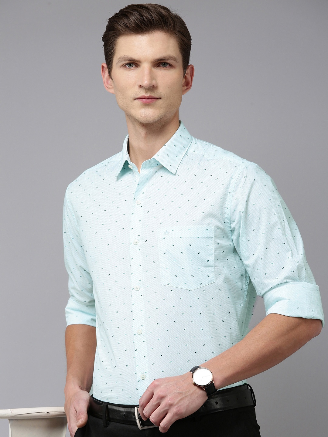 

Arrow Original Slim Fit Geometric Printed Pure Cotton Casual Shirt, Blue