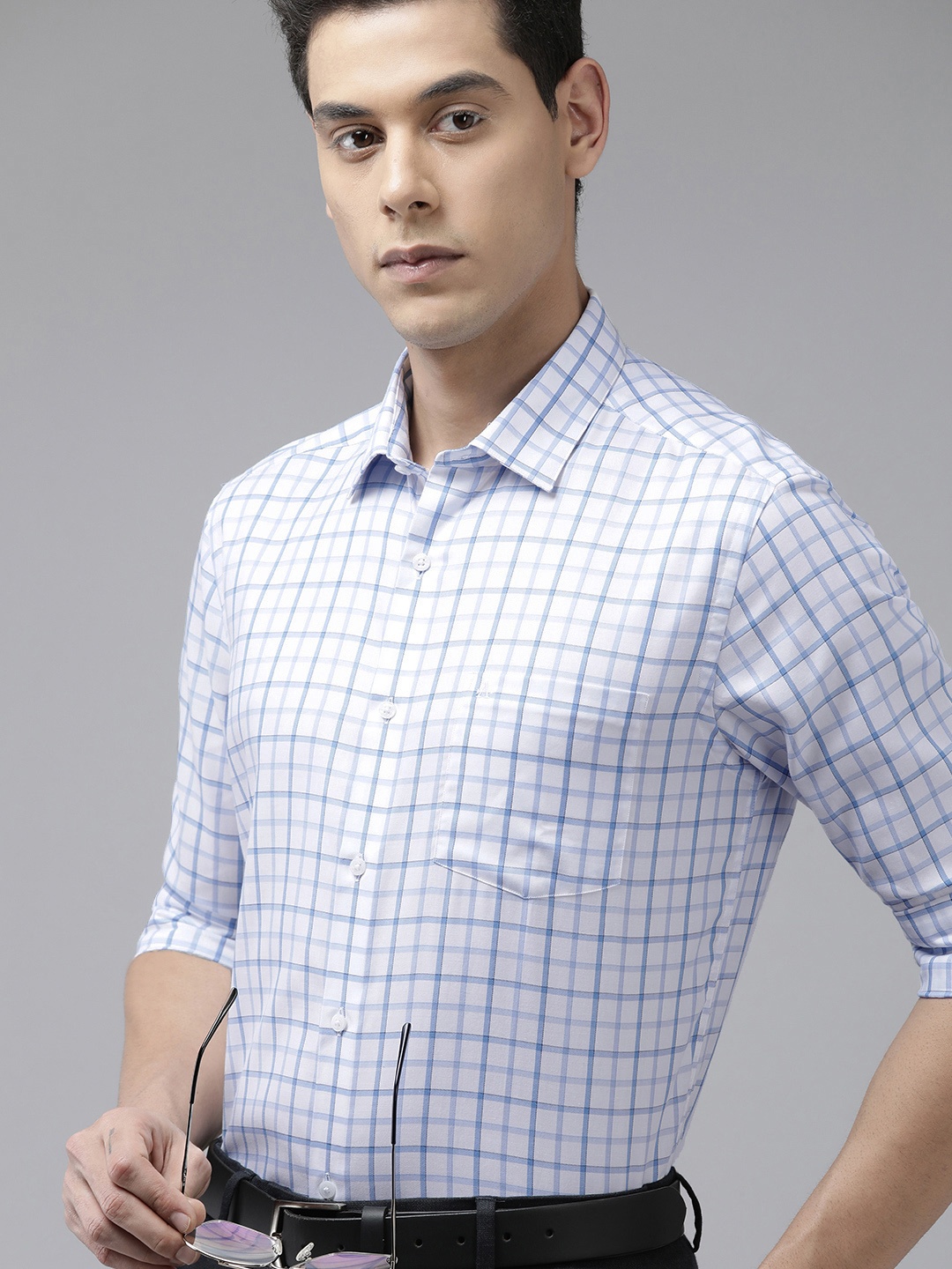 

Arrow Men Blue Original Slim Fit Checked Pure Cotton Casual Shirt