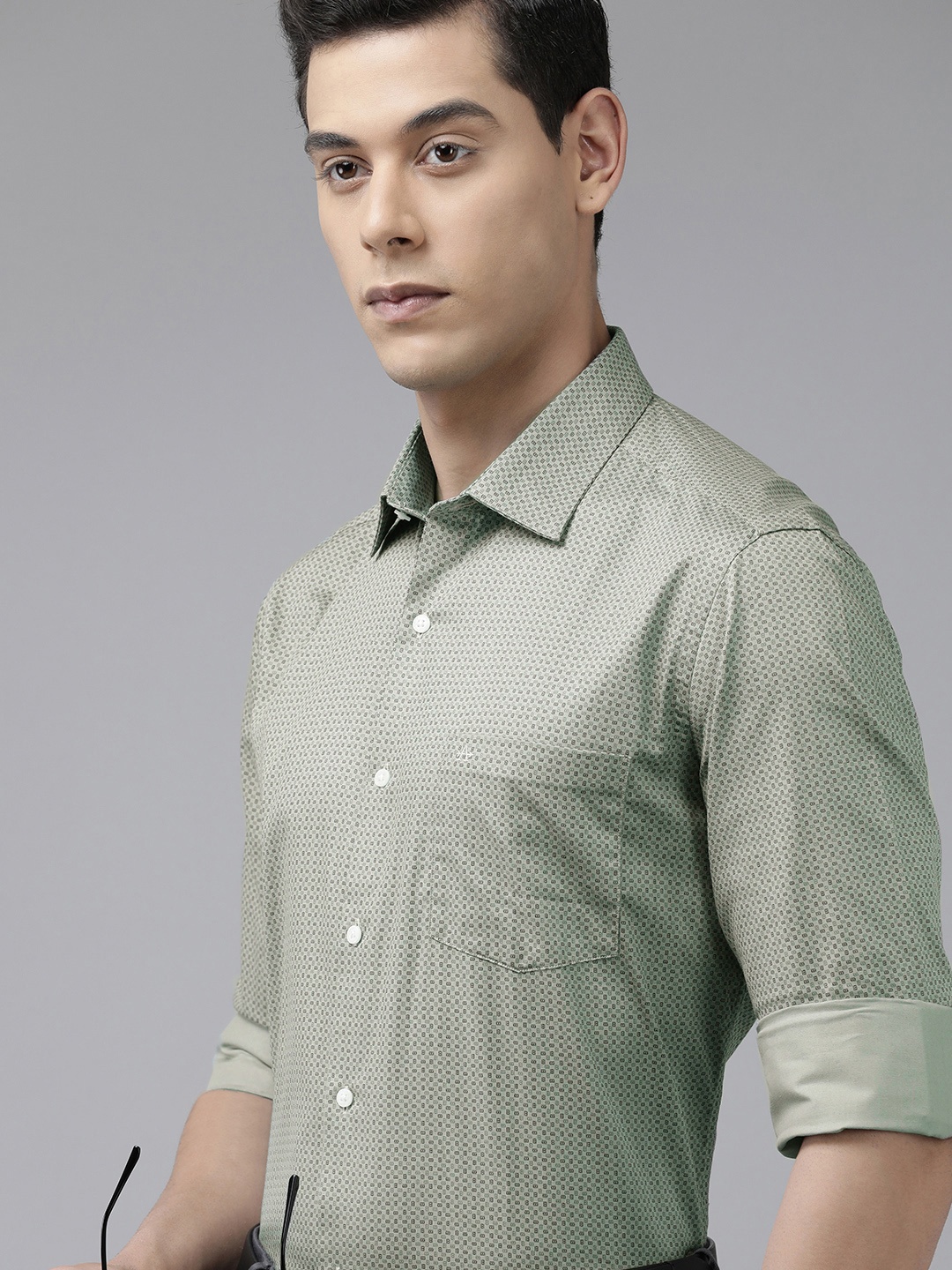 

Arrow Men Green Original Slim Fit Printed Casual Shirt