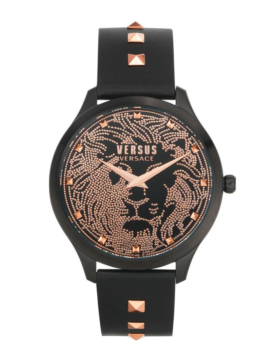 

Versus Women Black Brass Printed Dial & Black Leather Straps Analogue Watch VSPVQ0620