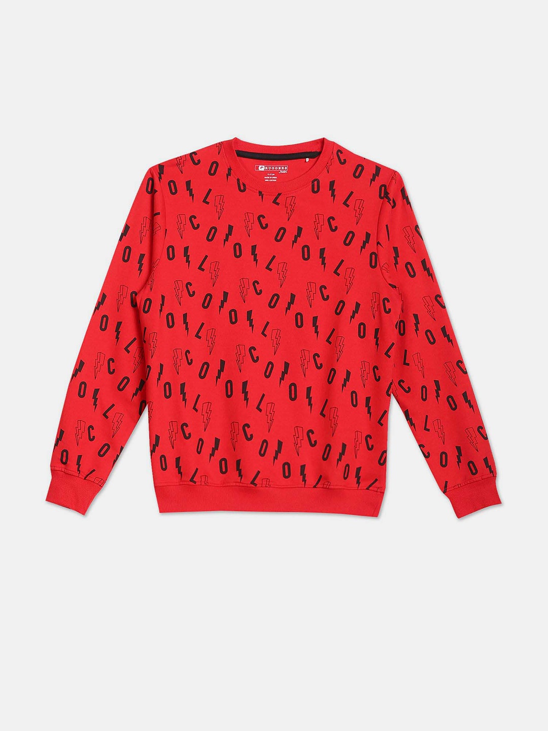 

Ruggers Junior Boys Printed Cotton Sweatshirt, Red