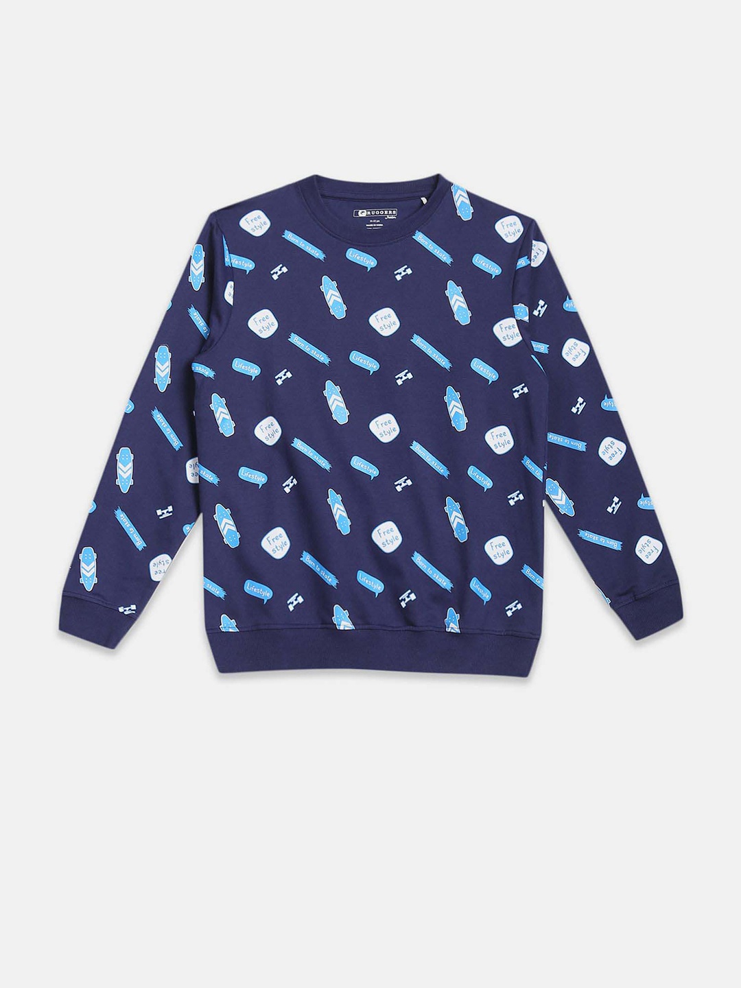 

Ruggers Junior Boys Printed Cotton Sweatshirt, Navy blue