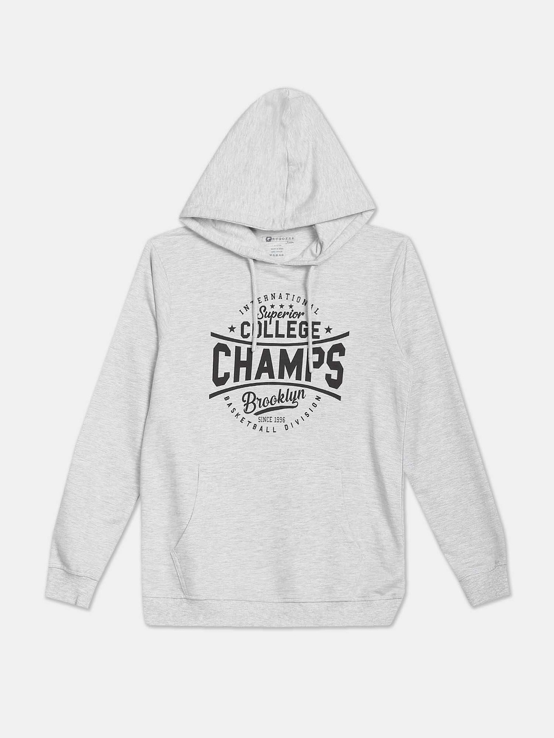 

Ruggers Junior Boys Printed Cotton Hooded Sweatshirt, Grey