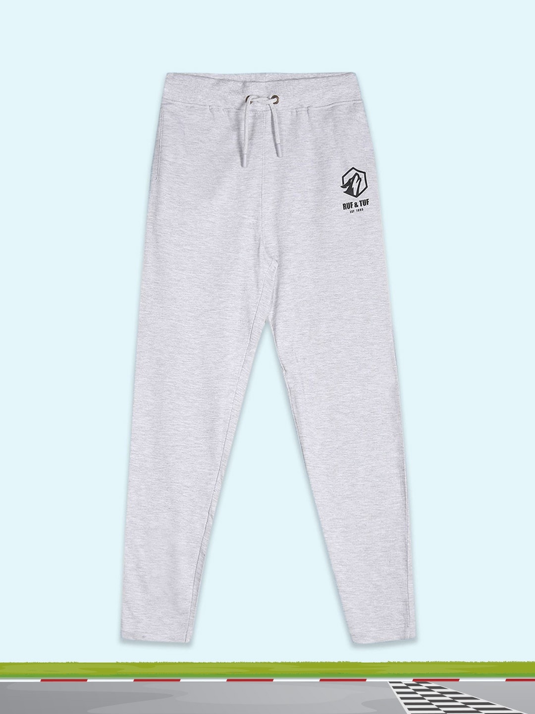 

RUF & TUF Boys Grey Solid Track Pant