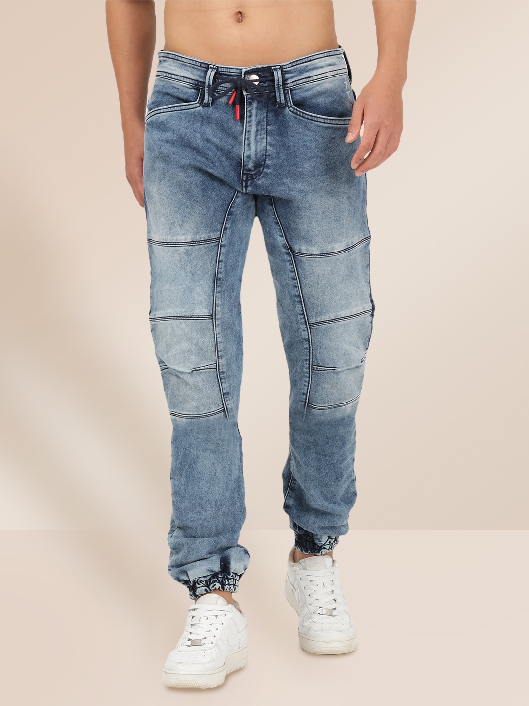 

KRA Men Blue Jogger Heavy Fade Jeans