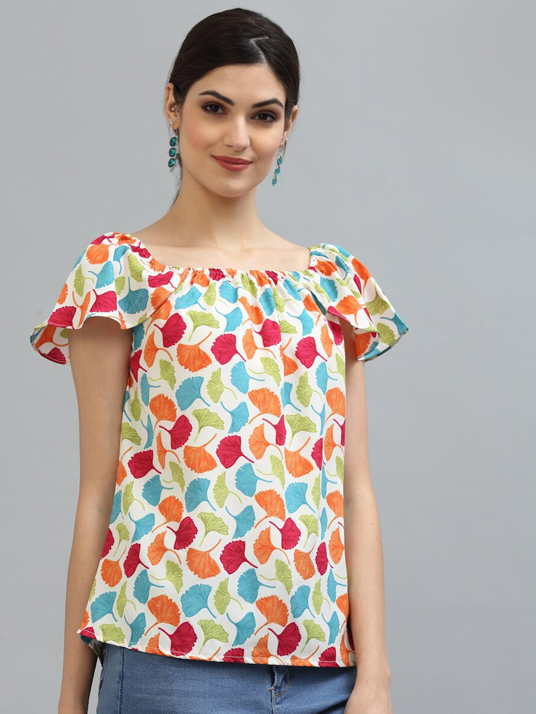 

Style Quotient Women White Floral Printed Top