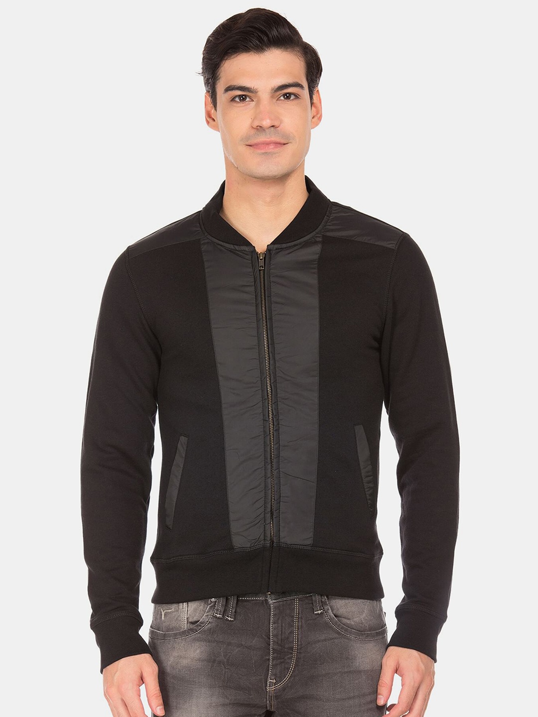 

Flying Machine Men Black Training or Gym Tailored Jacket