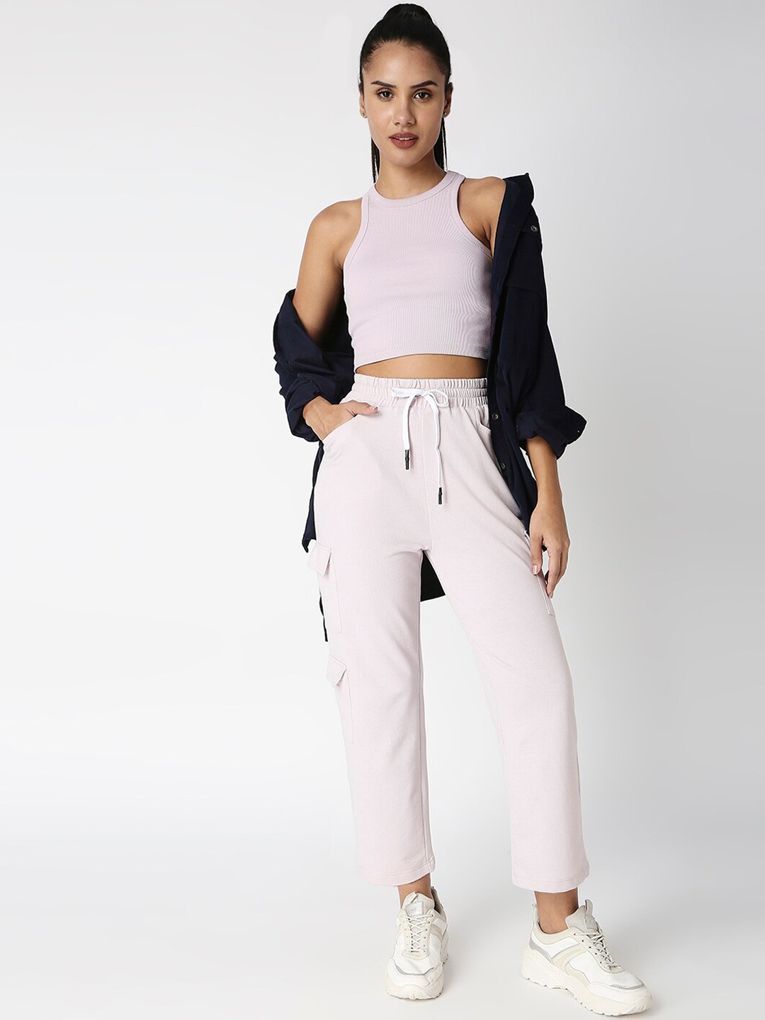 

Disrupt Women Purple Solid Pure Cotton Co-Ords