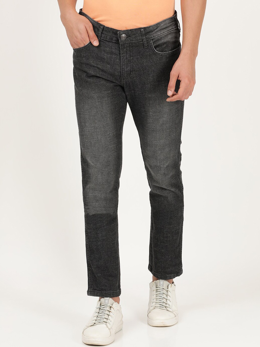 

Wrangler Men Grey Skanders Slim Fit Low-Rise Heavy Fade Stretchable Jeans