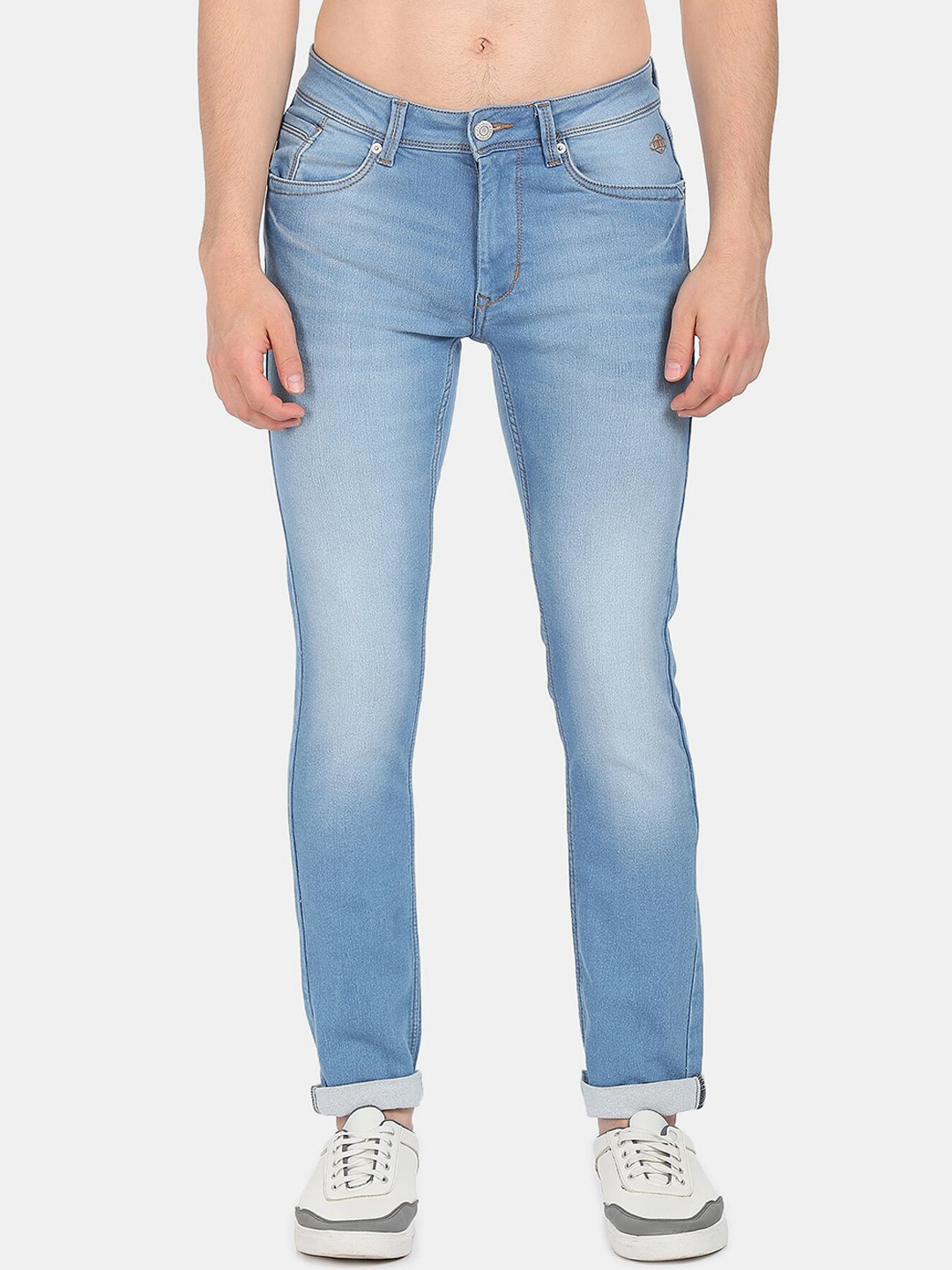 

Flying Machine Men Blue Comfort Tapered Fit Mid-Rise Jeans