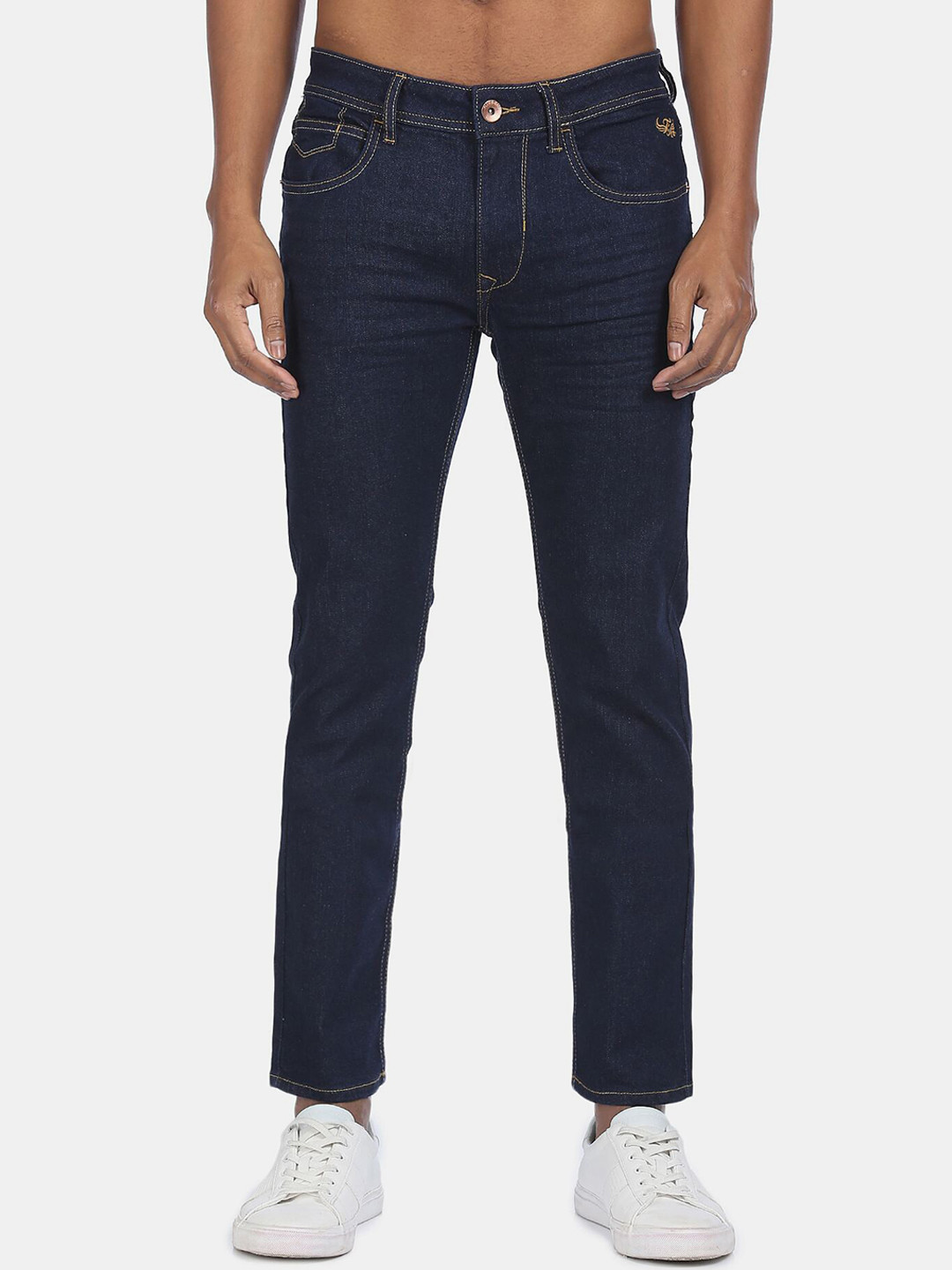 

Flying Machine Men Blue Comfort Tapered Fit Mid-Rise Jeans