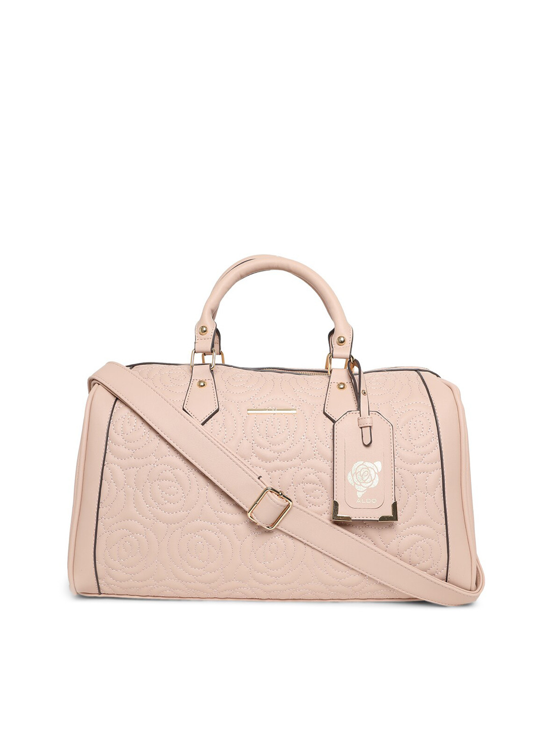 

ALDO Women Pink Textured Duffel Bag