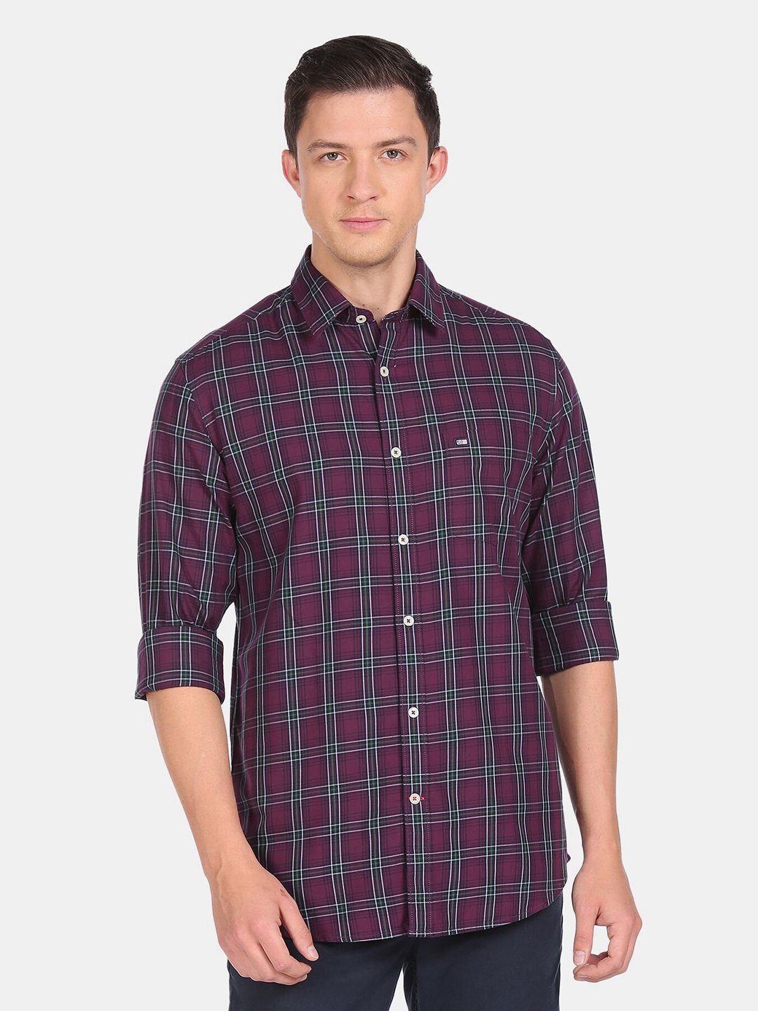 

Arrow Sport Men Purple Slim Fit Checked Casual Shirt