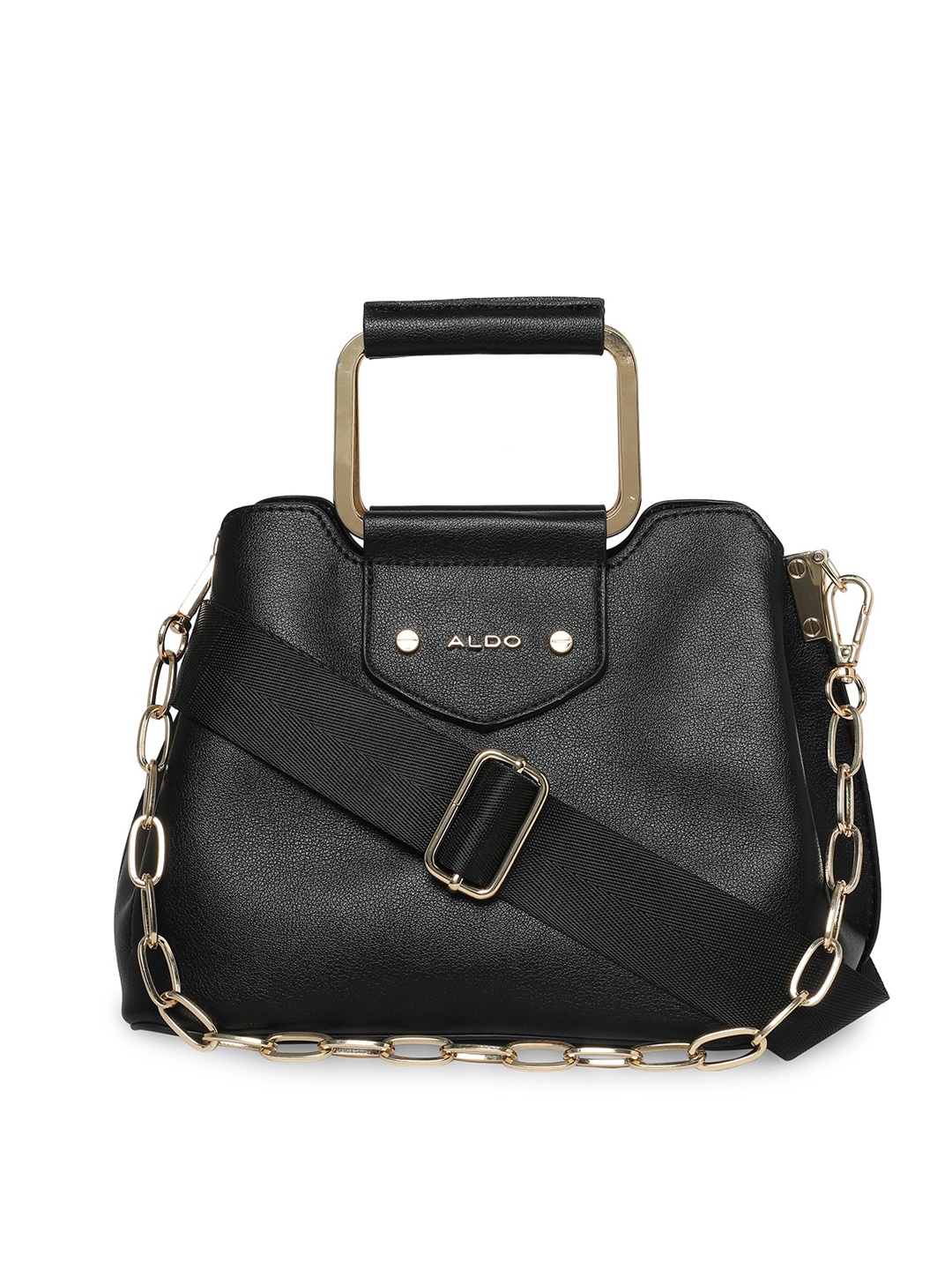 

ALDO Black PU Structured Handheld Bag