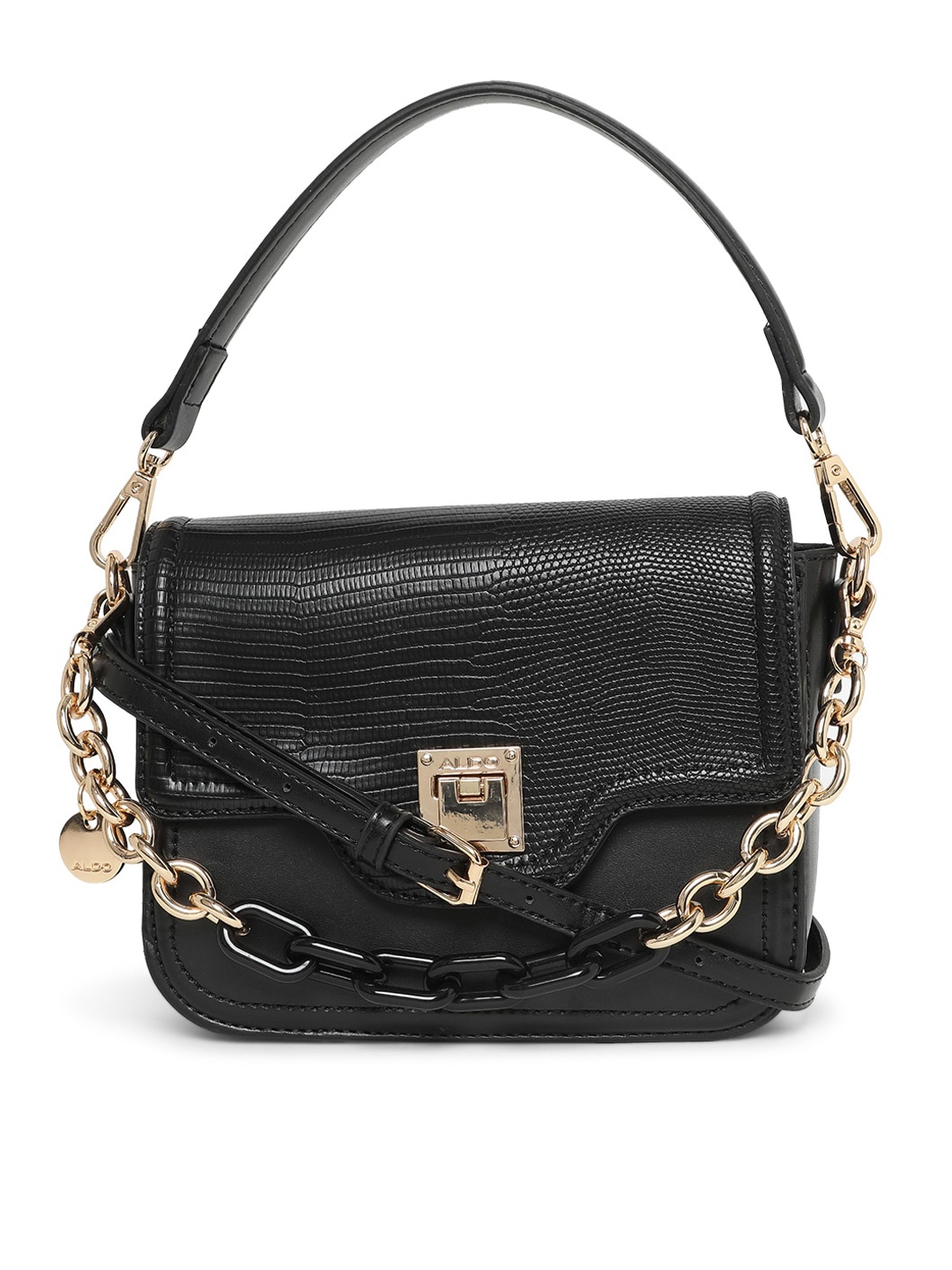 

ALDO Women Black PU Structured Sling Bag
