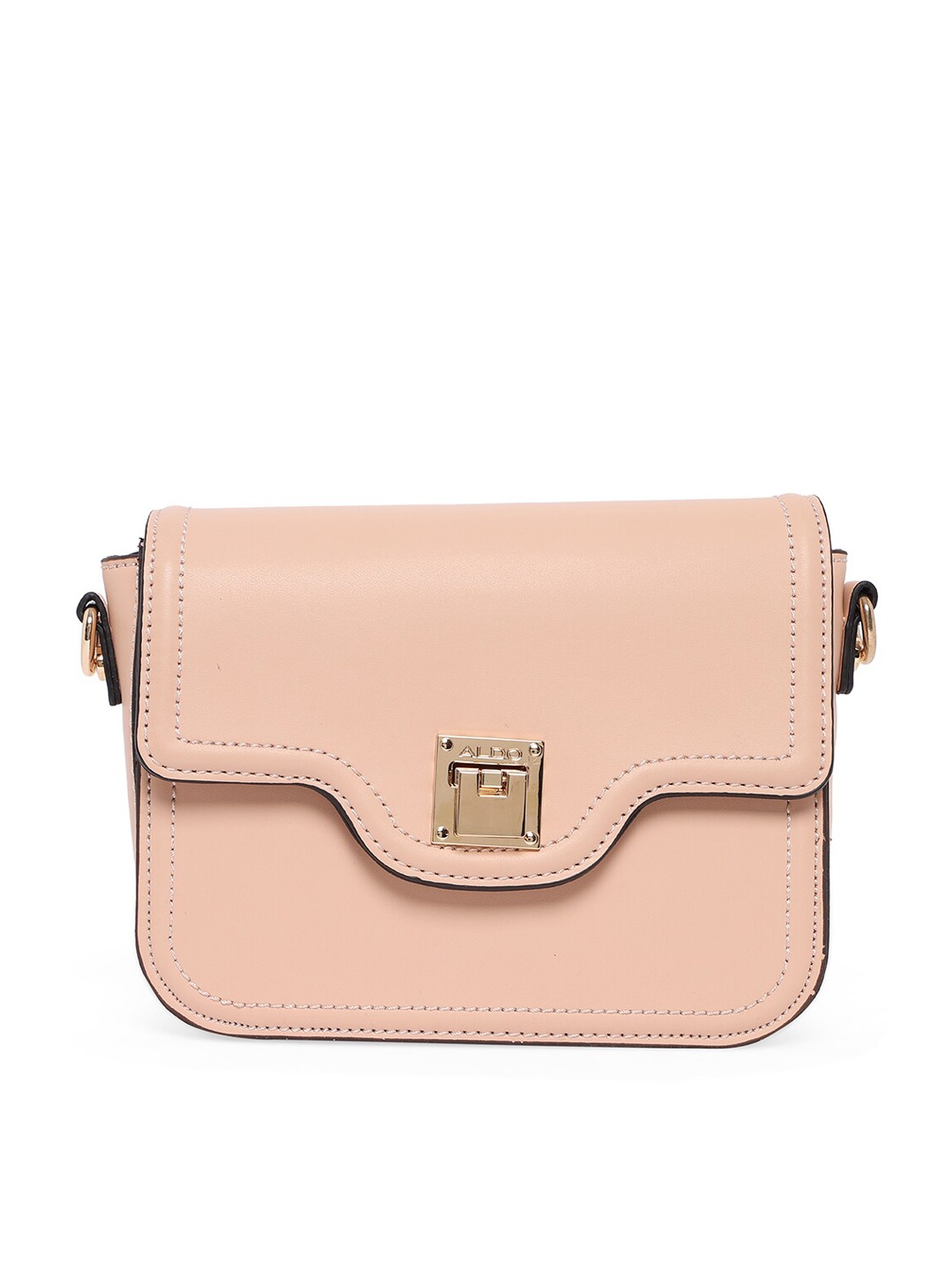 

ALDO Beige PU Structured Sling Bag with Tasselled